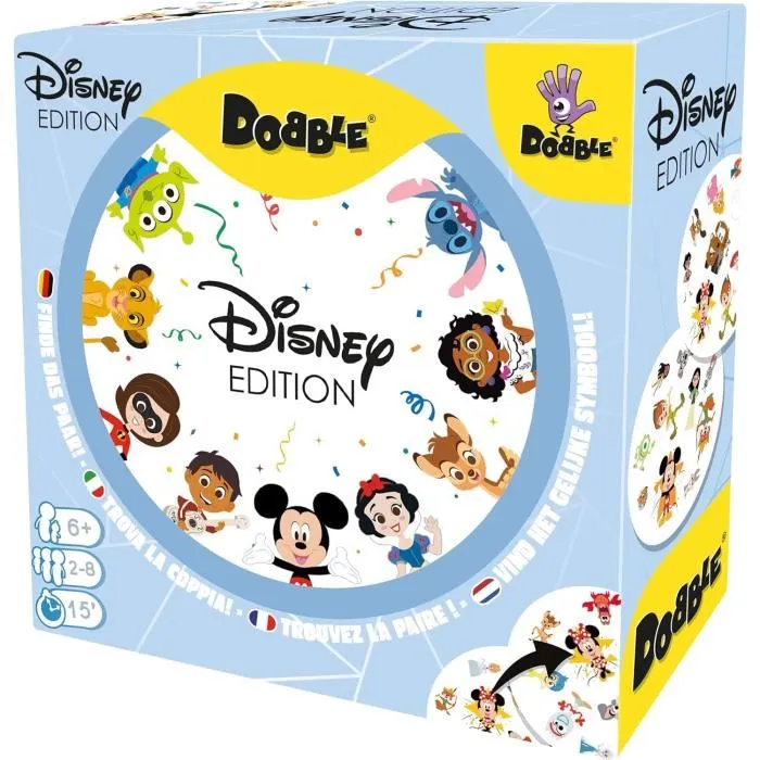 Asmodee Dobble Disney 100 Años Juego de Mesa ASM3558380099390 5 Minijuegos Idioma Francés 5