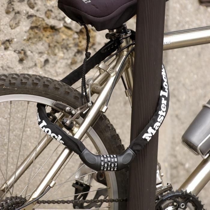 MASTER LOCK Cadena antirrobo para bicicleta - Código de bloqueo 2 MASTER LOCK Cadena antirrobo para bicicleta - Código de bloqueo 2