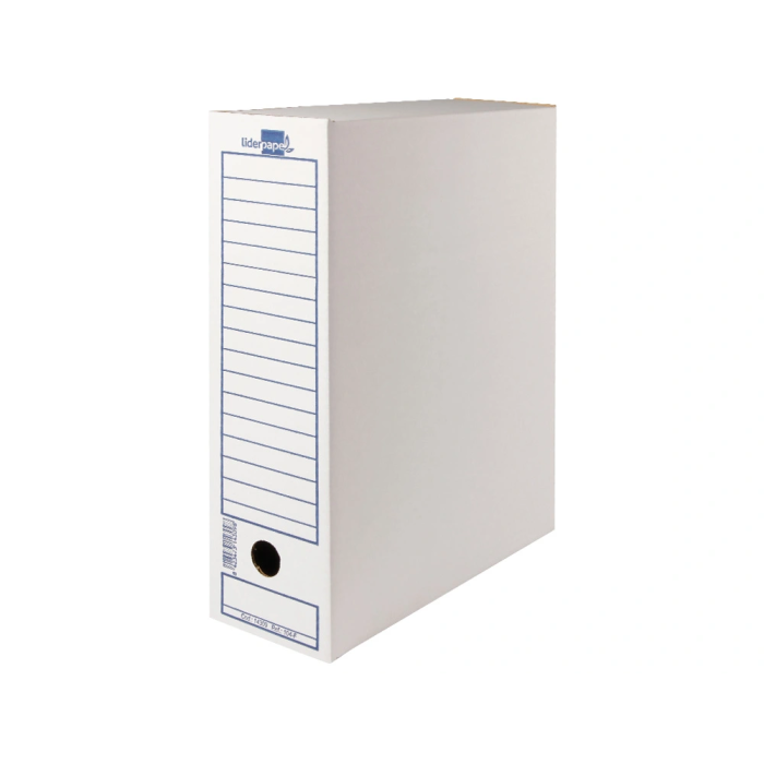 Liderpapel Caja archivo definitivo folio prolongado carton reciclado 325g/m2 lomo 116 mm blanco 388x116x275 mm 1