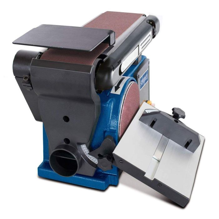 Scheppach BTS800 Lijadora de banda y disco Ø 150 mm 370 W Motor Inducción Silencioso con Mesa Inclinable 45° 8