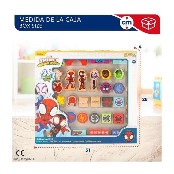 Juego de construccion de madera spidey amazing friends & friends con 50 piezas 15