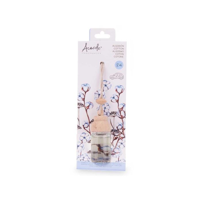 Ambientador de coche Algodón 8ml Acorde - Blanco, Vidrio, 5.5x16x3 cm (24 Unidades) 2 Ambientador de coche Algodón 8ml Acorde - Blanco, Vidrio, 5.5x16x3 cm (24 Unidades) 2