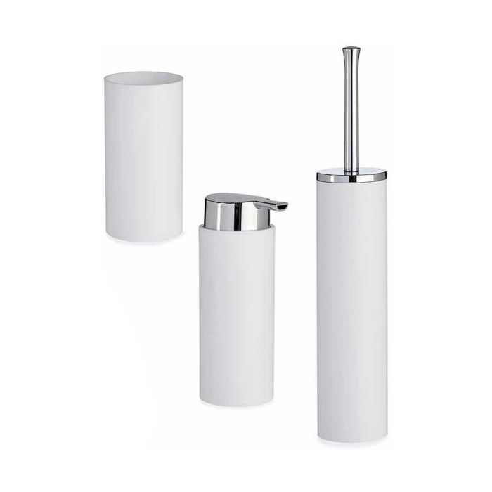Berilo Set de Baño 3 Piezas Blanco - 16.5x8x32.5 cm (8 Unidades)