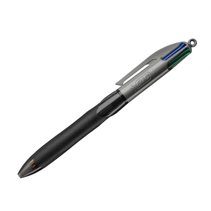 Bic Bolígrafo 4 Colores con Grip, Punta 1 mm, Negro 3