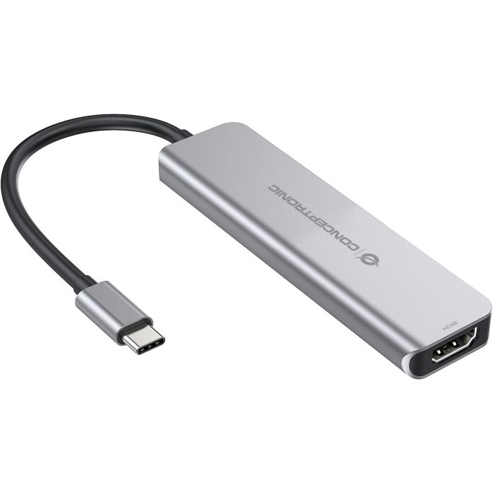 Hub USB Conceptronic 6 en 1 Gris Aluminio 2