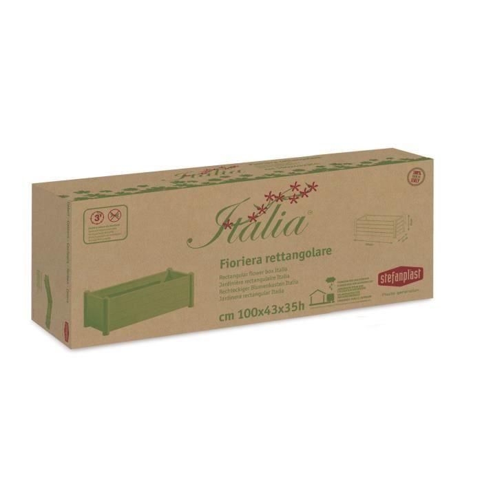 Stefanplast Bandeja Rectangular para Flores Blanca 100x43x35 cm con 80L de Capacidad y Acabado de Madera 1 Stefanplast Bandeja Rectangular para Flores Blanca 100x43x35 cm con 80L de Capacidad y Acabado de Madera 1