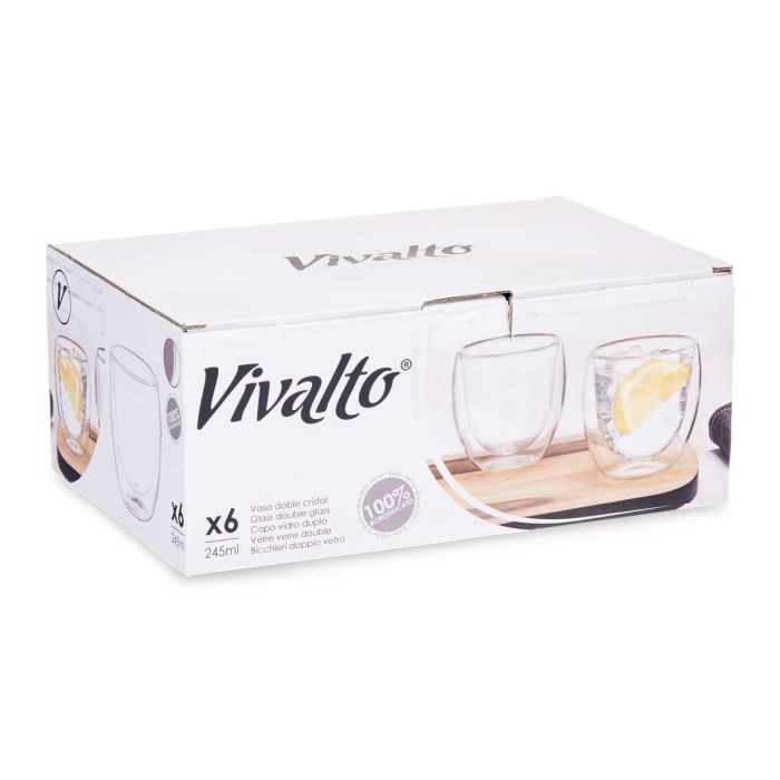 Vaso de Vidrio Borosilicato Vivalto 245 ml - 8x8x8 cm (24 Unidades) 2 Vaso de Vidrio Borosilicato Vivalto 245 ml - 8x8x8 cm (24 Unidades) 2
