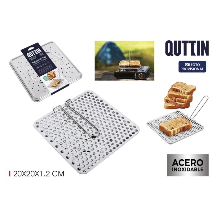 Tostador de Pan Acero Inoxidable con Mango Plegable Quttin (12 Unidades) Tostador de Pan Acero Inoxidable con Mango Plegable Quttin (12 Unidades)