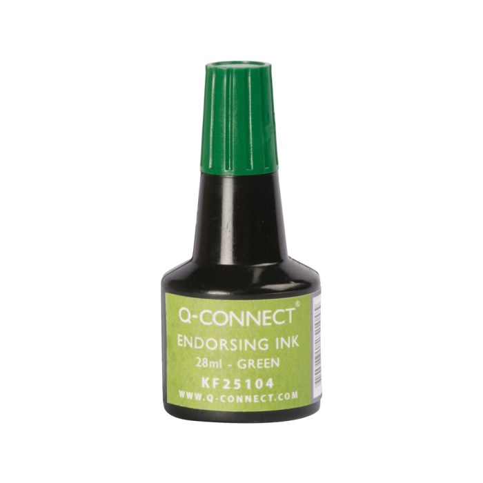 Q-connect Tinta para tampón verde bote 28 ml 1