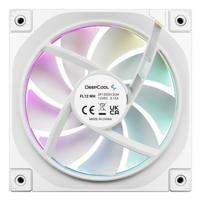DeepCool FL12-3IN1 ARGB - Pack de 3 Ventiladores 120mm PWM, Blanco, 9 Aspas, Luz ARGB Direccionable, Rodamiento FDB, 500-2150 RPM