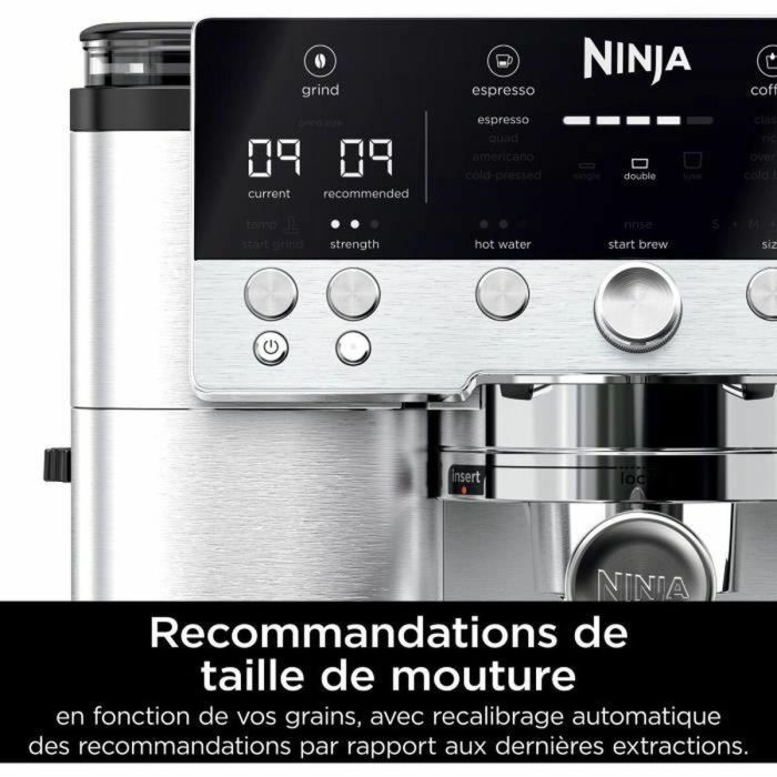 Ninja ES601EU Luxe Premier Cafetera Espresso con Molinillo Integrado, 2L, 1650W, Negro/Acero Inoxidable 1
