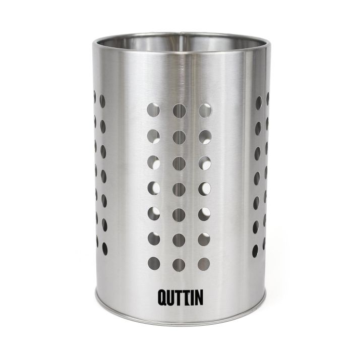 Bote de utensilios de acero inoxidable Quttin 10x16.5 cm (12 Unidades) 2 Bote de utensilios de acero inoxidable Quttin 10x16.5 cm (12 Unidades) 2