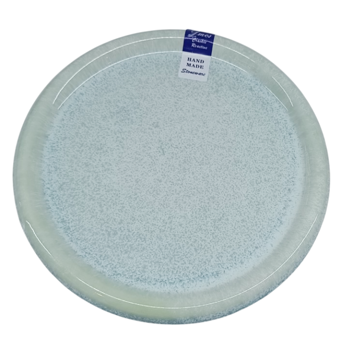 DKD Home Decor Plato Moderno Azul Celeste 20 cm Gres Esmaltado Apto Microondas Lavavajillas (6 Unidades)