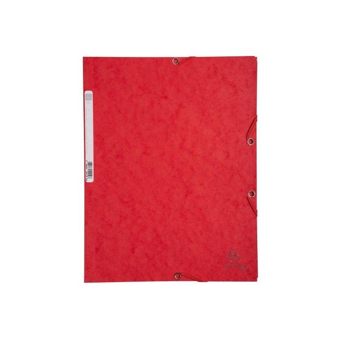 Carpeta De Gomas Y Solapas Exacompta Autentica Cartulina Lustrada A4 Con Etiqueta Rojo