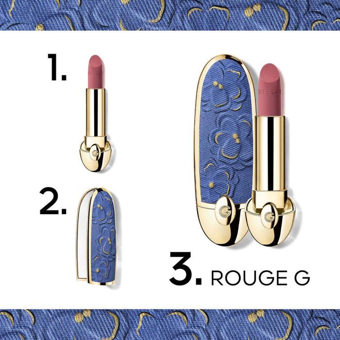 Guerlain ROUGE G BLOOMING DENIM #Denim Flora Carcasa Edición Limitada 1