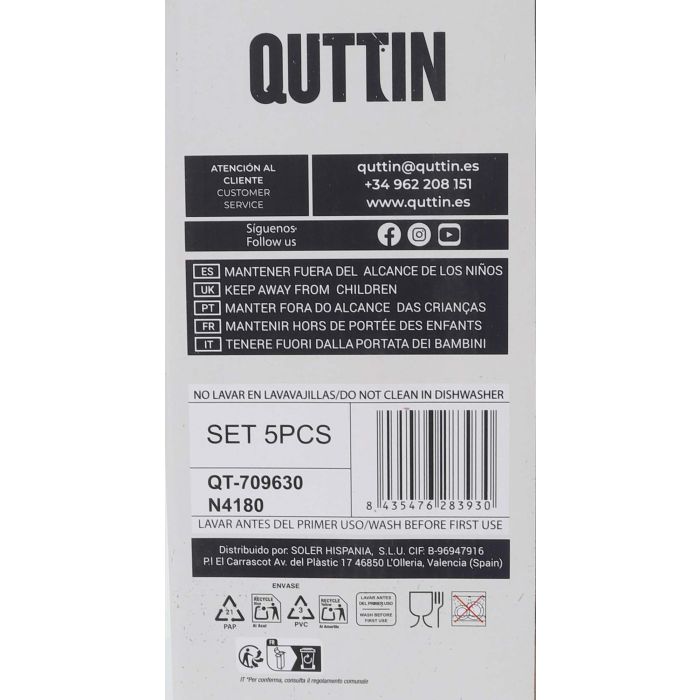 Inde Set 5 Piezas Cuchillos, Tijeras y Tacoma Nero Colección Natura (2 Cajas) 1