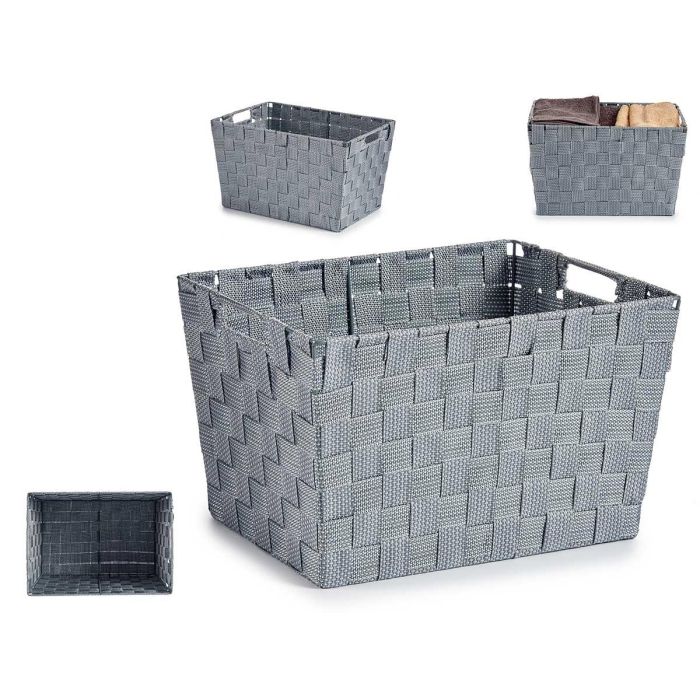 Cesta de Tela Conica con Asas Grande Gris Kipit 25x20.5x35 cm (12 Unidades) Cesta de Tela Conica con Asas Grande Gris Kipit 25x20.5x35 cm (12 Unidades)