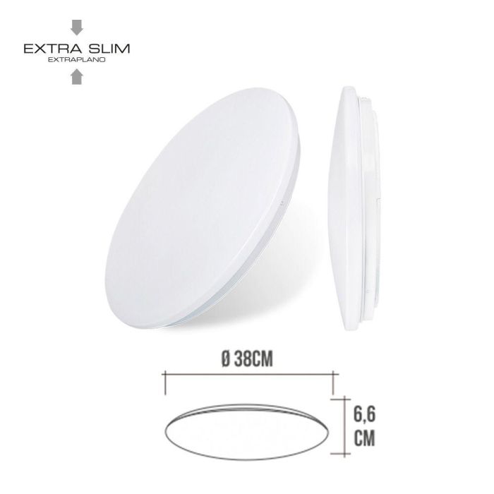 Edm Aplique Led Circular Superficie 24W 6500K 2490lm Ø38x6,2cm 1