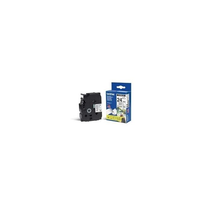 BROTHER Cinta laminada Amarillo / negro (Flexibles) 24mm