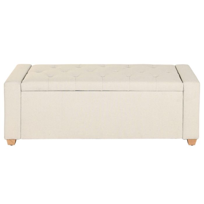 DKD Home Decor Descalzadora Urban Beige de Poliéster y Madera con Almacenaje Interior Desmontable 120x50x42 cm Altura Asiento 42 cm 1 DKD Home Decor Descalzadora Urban Beige de Poliéster y Madera con Almacenaje Interior Desmontable 120x50x42 cm Altura Asiento 42 cm 1