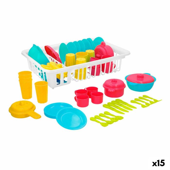 Set de Menaje Infantil Colorbaby Juguete Escurridor 35 Piezas (15 Unidades)