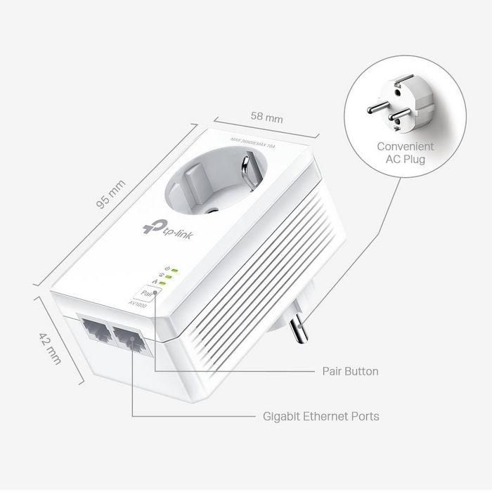 TP-Link Adaptador Powerline TL-PA7027P KIT 1000Mbps / Alcance 300m / Pack de 2 4