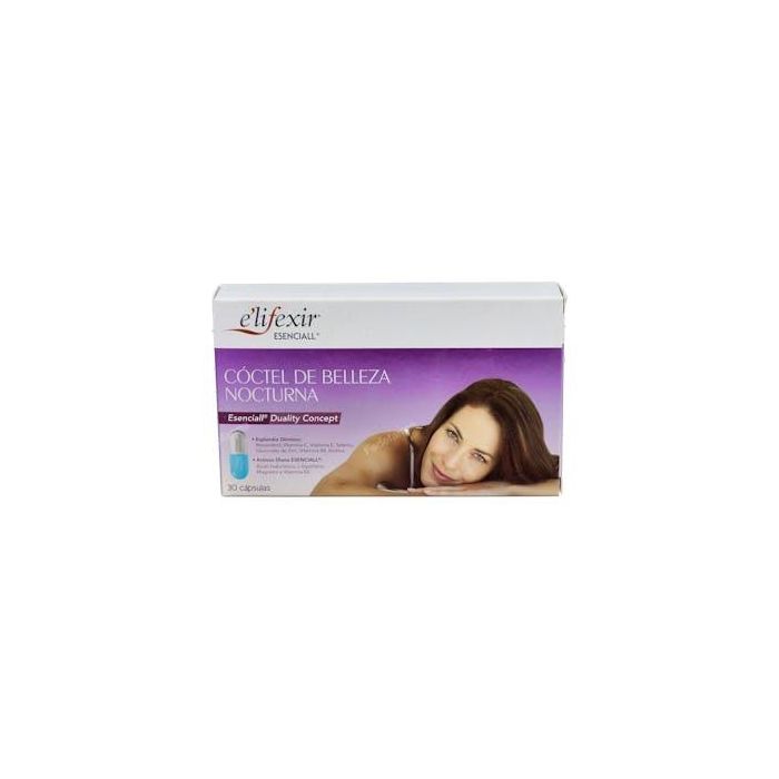 Elifexir Esenciall Coctel Belleza Nocturna 30Cap. Antiedad Piel Cansancio Ácido Hialurónico Magnesio Vitamina B2