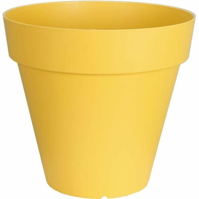 Jardinera redonda RIVIERA SOLEILLA - Plástico - Diámetro 60 cm - Amarillo 1