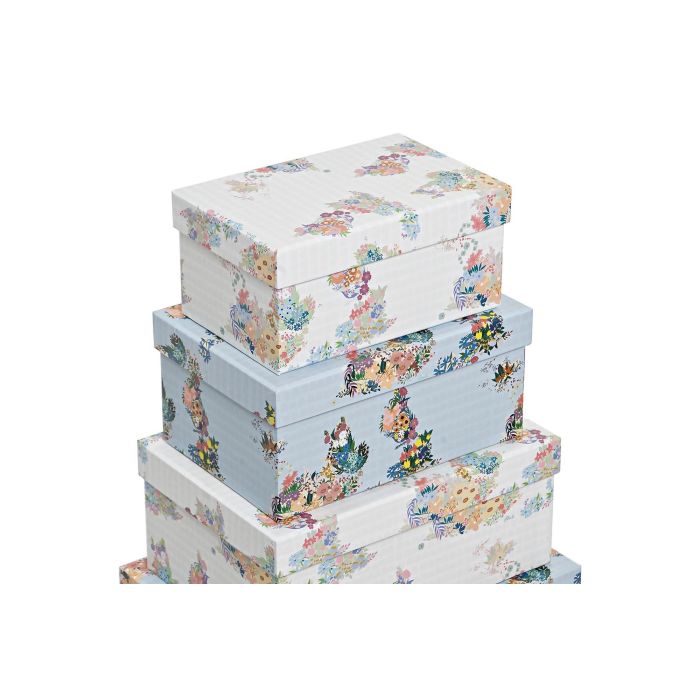 Caja Urban DKD Home Decor Azul Blanco 33.5 x 15.5 x 43.5 cm Set de 10 1 Caja Urban DKD Home Decor Azul Blanco 33.5 x 15.5 x 43.5 cm Set de 10 1
