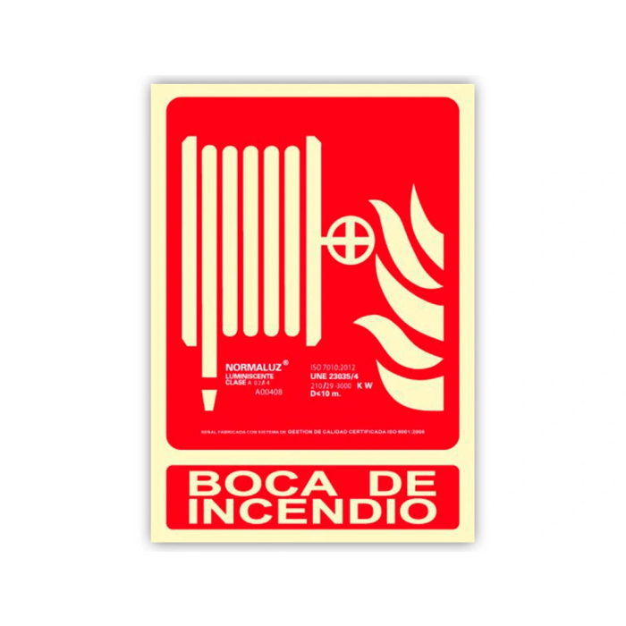 Archivo 2000 Pictograma Boca de Incendio PVC Rojo Luminiscente 210x300 mm 1