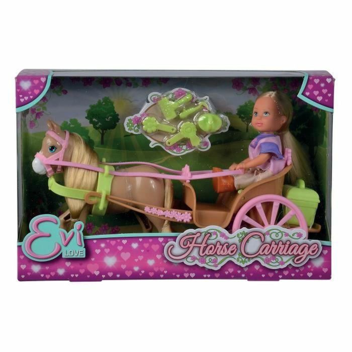 Smoby SMOB105733649 Steffi Love Evi Love Caleche y su Caballo para Niñas - Juguete +3 Años