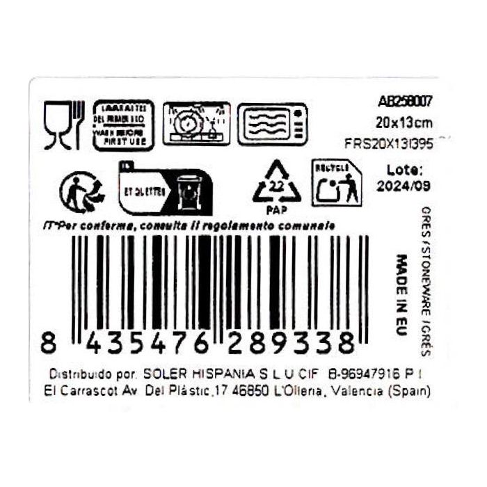 La Mediterranea Bandeja Rectangular Albus 20 x 13 cm (24 Unidades) 3