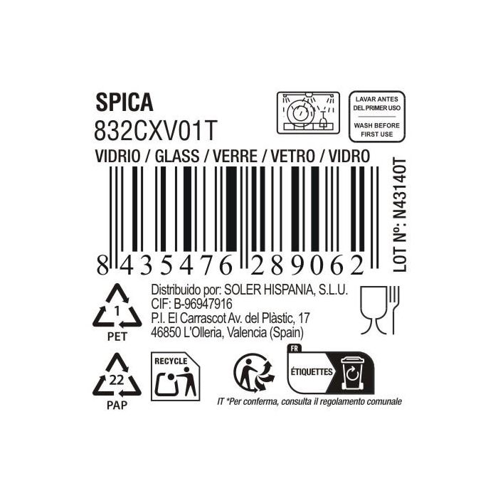 Vaso Spica 290 cc verde - Inde (48 Unidades) 10 Vaso Spica 290 cc verde - Inde (48 Unidades) 10