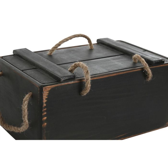 Caja Tradicional DKD Home Decor Negro 24 x 20 x 38 cm Set de 3 3