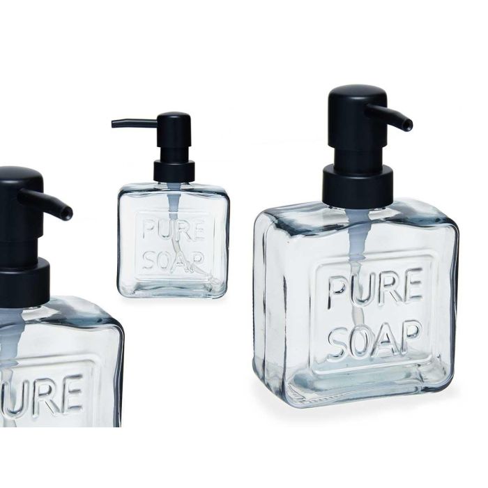 Dispensador de Jabón Negro 250 ml Berilo - Cristal y Plástico, 9x15x5 cm (12 Unidades) Dispensador de Jabón Negro 250 ml Berilo - Cristal y Plástico, 9x15x5 cm (12 Unidades)