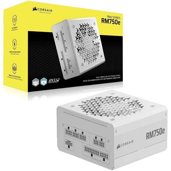 Corsair RM750E (2025) Fuente de Alimentación 80+ Gold Full Modular ATX 3.0 750W Blanca CP-9020292-EU 4 Corsair RM750E (2025) Fuente de Alimentación 80+ Gold Full Modular ATX 3.0 750W Blanca CP-9020292-EU 4