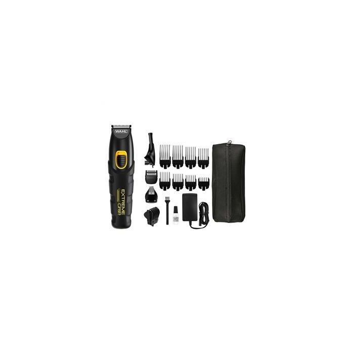 Wahl 09893-0460 Multigroomer con/sin cable, recortadora nariz, orejas y cejas, Extreme Grip Advanced, 4 cabezales, 8 peines