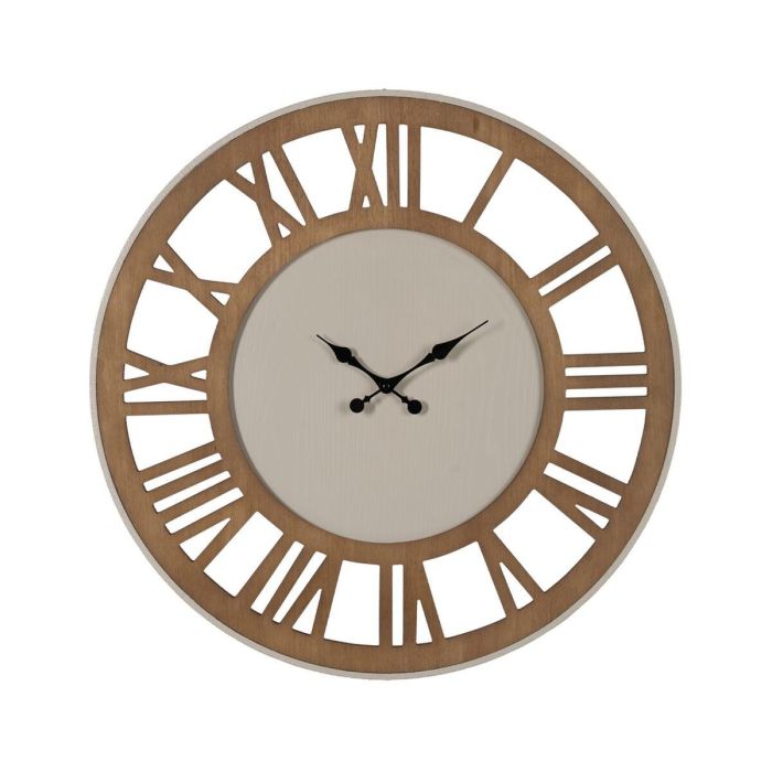 Reloj de Pared Natural Hierro Madera MDF 68,5 x 4 x 68,5 cm