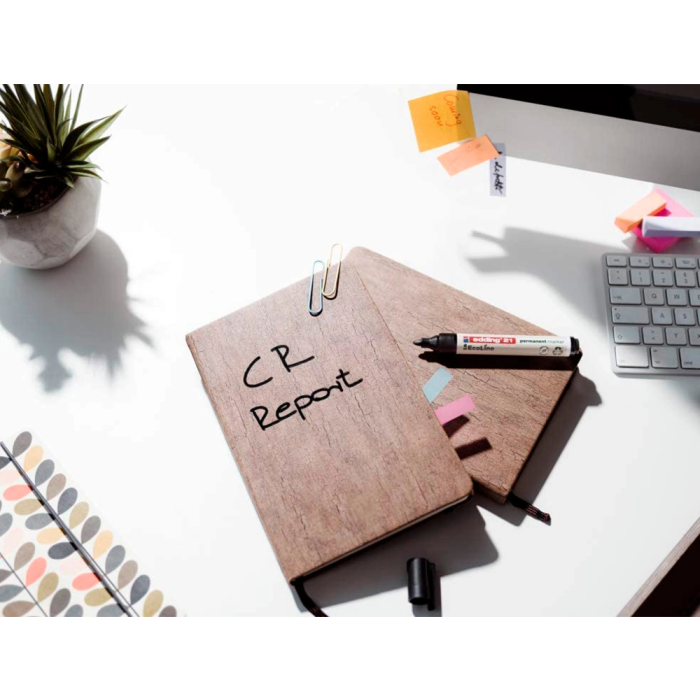 Edding 21 Marcador Permanente Ecoline Azul Punta Redonda 1,5-3 mm Recargable 90% Reciclado 4