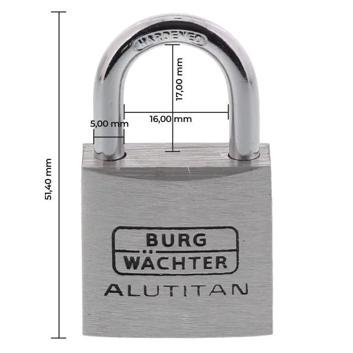 Burg Wachter Juego de 2 Candados DUO 770 30 SB 30 mm Alutitan Doble Cierre Anti-picking 3