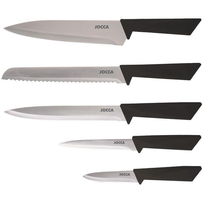 Jocca JOC8435253586612 Juego de 5 Cuchillos con Taco de Polipropileno Negro 3 Jocca JOC8435253586612 Juego de 5 Cuchillos con Taco de Polipropileno Negro 3