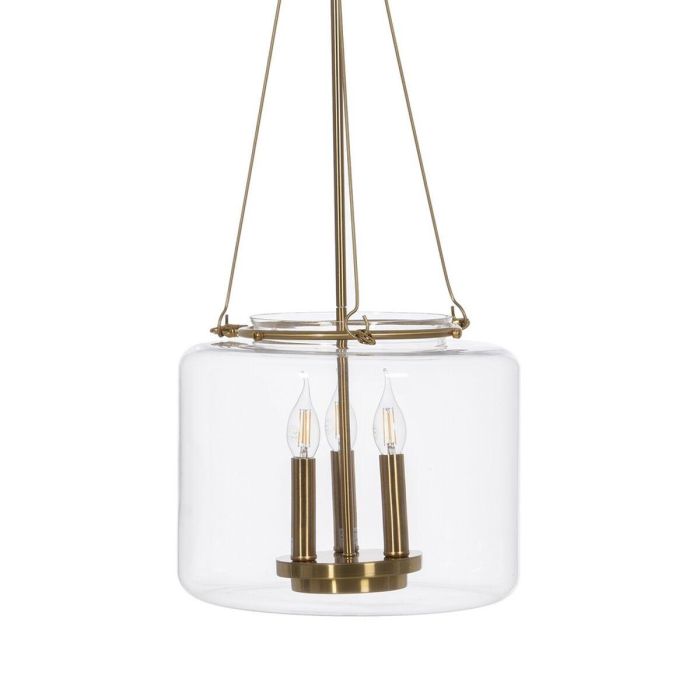 Lámpara de Techo Dorado Cristal Hierro 220-240 V 35 x 35 x 72 cm Lámpara de Techo Dorado Cristal Hierro 220-240 V 35 x 35 x 72 cm