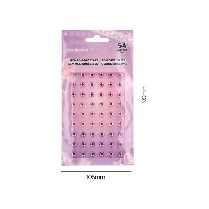 Imaginovo Pegatinas Gemas Rosas y Moradas Brillantes con Relieve para Todas Superficies 190x105 mm 4