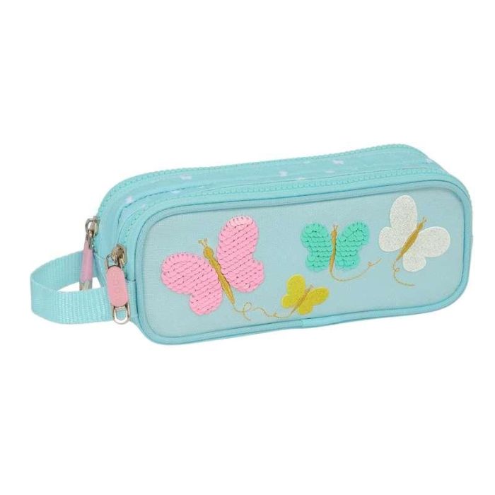 Portatodo Doble Moos Butterflies Azul claro 21 x 8 x 6 cm Portatodo Doble Moos Butterflies Azul claro 21 x 8 x 6 cm