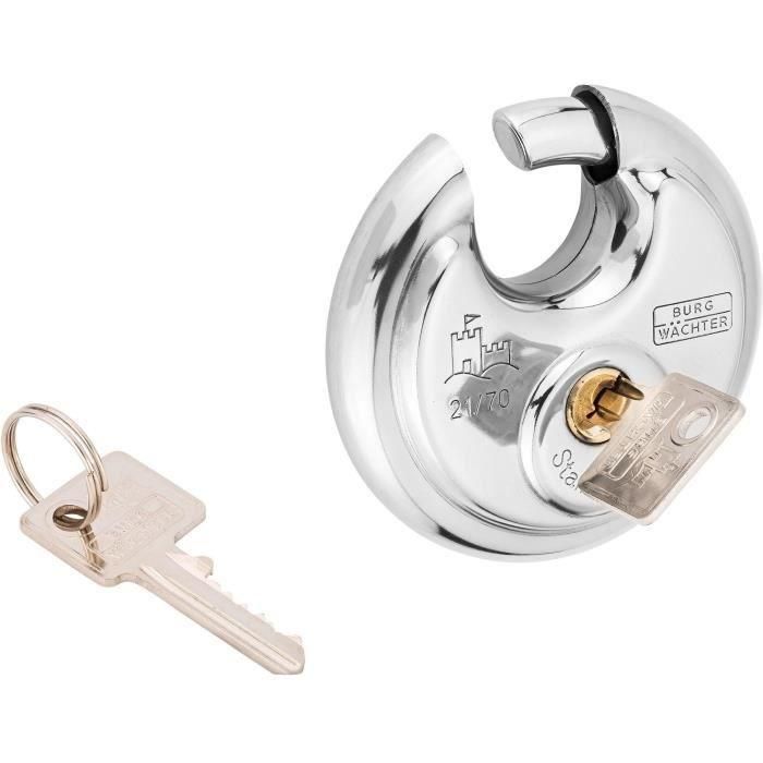 Burg Wachter 21 70 SB Candado Cilíndrico de Acero Inoxidable 70 mm con Apertura con Llave 4 Burg Wachter 21 70 SB Candado Cilíndrico de Acero Inoxidable 70 mm con Apertura con Llave 4