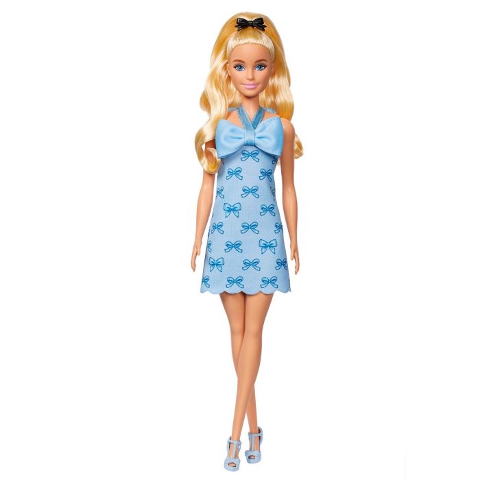 Muñeca Barbie Fashionista Vestido Lazo Azul Hyt93 Mattel 2 Muñeca Barbie Fashionista Vestido Lazo Azul Hyt93 Mattel 2