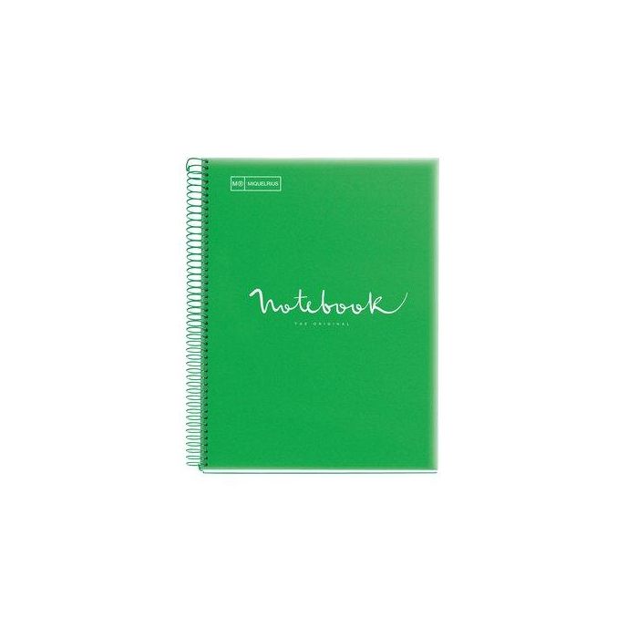 Bloc Miquelrius Emotions Notebook 1 Micro.Tapa Pp A4 80H 90G Cuadric.5X5 Verde (Set de 5)
