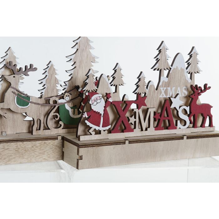 DKD Home Decor Decoración Luminosa Navidad Tradicional LED, MDF, Pilas AAA, Natural Verde, 5x17x22.5 cm (4 Unidades) 2 DKD Home Decor Decoración Luminosa Navidad Tradicional LED, MDF, Pilas AAA, Natural Verde, 5x17x22.5 cm (4 Unidades) 2