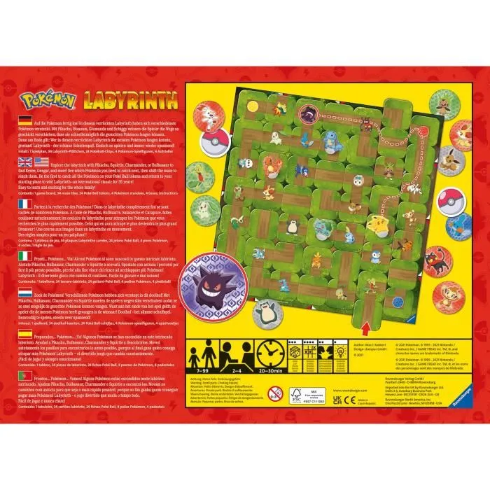 Ravensburger Labyrinth Pokemon Juego de Mesa Adaptado de Pokemon para Niños y Adultos, Estimula la Astucia y la Habilidad Visual 2