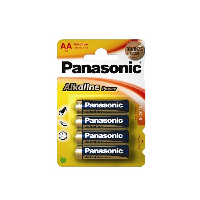 Panasonic Batería AA Alcalina de un solo uso LR6APB/4BP - Pack de 4